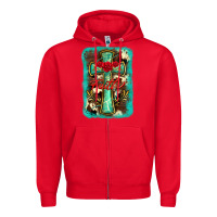 Red cross faith background Zipper Hoodie - BarkalooDesign