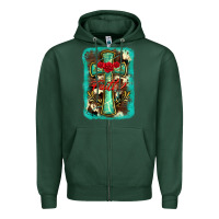 Sports Green cross faith background Zipper Hoodie - BarkalooDesign