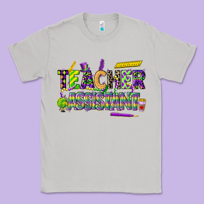 Mardi Gras Teacher Assistant Classic Tee Designed By Cowgirlartshop