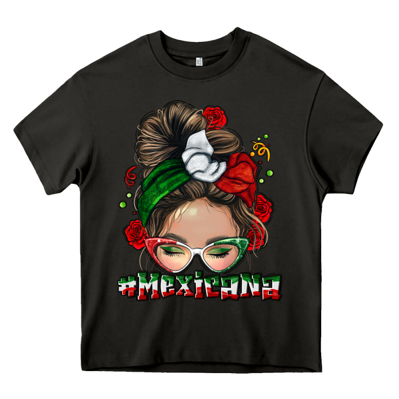 Mexicana Messy Bun Heavy Core Tee by NancyCooperArtShop | Teevron