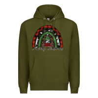 Army Green Merry Christmas rainbow Premium Hoodie - CowhideDigitalArt