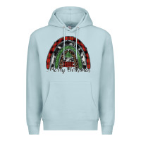 Blue Mist Merry Christmas rainbow Premium Hoodie - CowhideDigitalArt