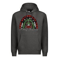 Charcoal Heather Merry Christmas rainbow Premium Hoodie - CowhideDigitalArt