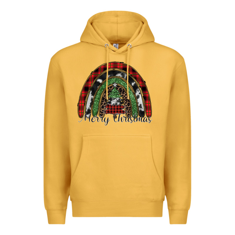 Merry Christmas Rainbow Premium Hoodie by CowhideDigitalArt | Teevron
