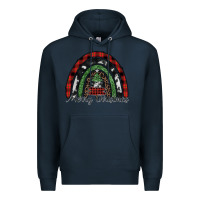 Navy Merry Christmas rainbow Premium Hoodie - CowhideDigitalArt