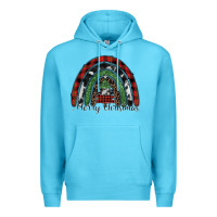 Ocean Blue Merry Christmas rainbow Premium Hoodie - CowhideDigitalArt