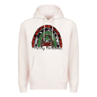 Pale Pink Merry Christmas rainbow Premium Hoodie - CowhideDigitalArt