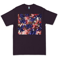 Plum American flag sparkly  tumbler Premium Tee - HowdyJamesFarm
