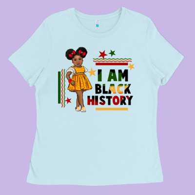 I Am Black History Black Girl Peekaboo Juneteenth Ladies Tee Designed By Cowgirlartshop