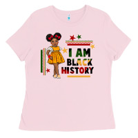 Bubblegum Pink i am black history black girl peekaboo juneteenth Ladies Tee - CowGirlArtShop
