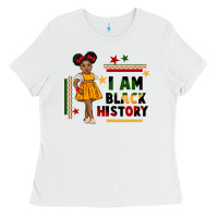 White i am black history black girl peekaboo juneteenth Ladies Tee - CowGirlArtShop