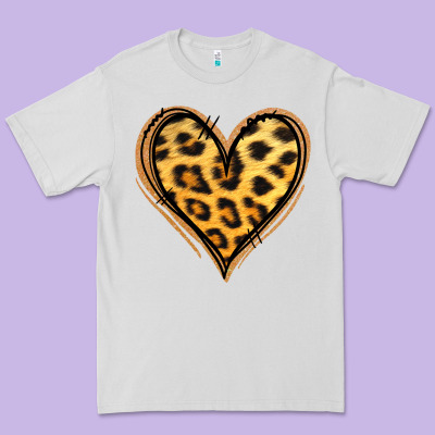 Gold Glitter Leopard Heart Premium Tee Designed By Jasminsmagicworld