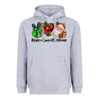 Heather Grey peace love  christmas Heavyweight Hoodie - AdoDesignShop