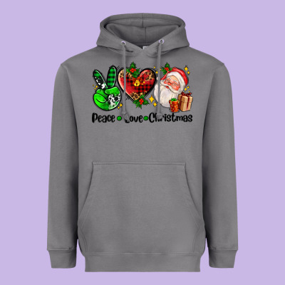 Peace Love  Christmas Heavyweight Hoodie Designed By Adodesignshop