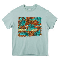 Arona Leopard and Aztec Background Western Heavy Core Tee - texasbilliewilder