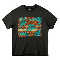 Asphalt Leopard and Aztec Background Western Heavy Core Tee - texasbilliewilder