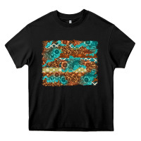 Black Leopard and Aztec Background Western Heavy Core Tee - texasbilliewilder
