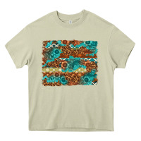 Mossy Leopard and Aztec Background Western Heavy Core Tee - texasbilliewilder