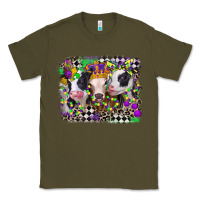 Army Green mardi gras heifers Classic Tee - CowGirlArtShop