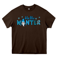 Chocolate Brown hello winter gnomes Heavy Core Tee - RanaPortraitStore
