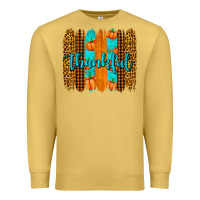 Antique Gold thankful brushstrokes Premium Sweatshirt - AdoDesignShop
