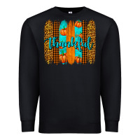 Black thankful brushstrokes Premium Sweatshirt - AdoDesignShop