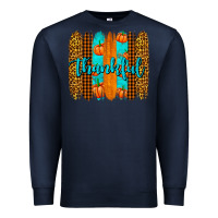 Navy thankful brushstrokes Premium Sweatshirt - AdoDesignShop