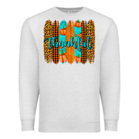 Oatmeal Heather thankful brushstrokes Premium Sweatshirt - AdoDesignShop