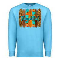 Ocean Blue thankful brushstrokes Premium Sweatshirt - AdoDesignShop