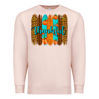 Pale Pink thankful brushstrokes Premium Sweatshirt - AdoDesignShop