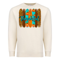 Sandshell thankful brushstrokes Premium Sweatshirt - AdoDesignShop
