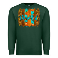 Sports Green thankful brushstrokes Premium Sweatshirt - AdoDesignShop