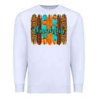 White thankful brushstrokes Premium Sweatshirt - AdoDesignShop