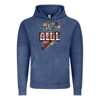 Vintage Denim Back the blue Vintage Hoodie - FaDigitalArtStudio