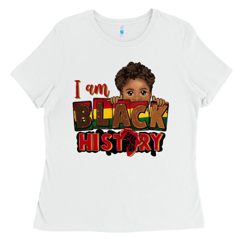 I Am Black History Black Boy Peekaboo Juneteenth Ladies Tee by CowGirlArtShop | Teevron