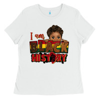 White i am black history black boy peekaboo juneteenth Ladies Tee - CowGirlArtShop
