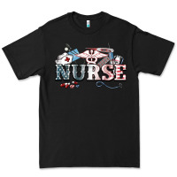 Black American Nurse 4th of july Premium Tee - HowdyJamesFarm