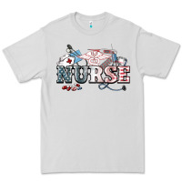 Dove Grey American Nurse 4th of july Premium Tee - HowdyJamesFarm