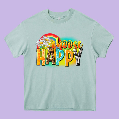 Choose Happy Heavy Core Tee Designed By Nancycooperartshop