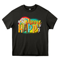 Asphalt Choose happy Heavy Core Tee - NancyCooperArtShop