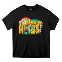 Black Choose happy Heavy Core Tee - NancyCooperArtShop