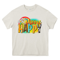 Cream Choose happy Heavy Core Tee - NancyCooperArtShop