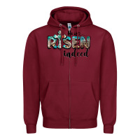 Burgundy he is risen indeed Zipper Hoodie - BarkalooDesign