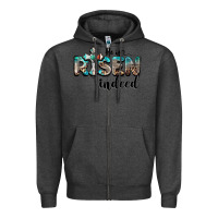 Charcoal Heather he is risen indeed Zipper Hoodie - BarkalooDesign