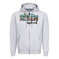 Heather Grey he is risen indeed Zipper Hoodie - BarkalooDesign