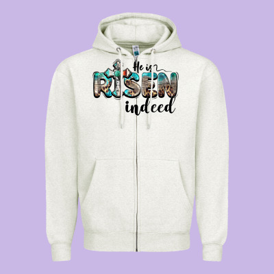He Is Risen Indeed Zipper Hoodie Designed By Barkaloodesign