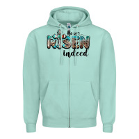 Seafoam he is risen indeed Zipper Hoodie - BarkalooDesign