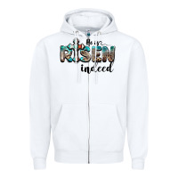 White he is risen indeed Zipper Hoodie - BarkalooDesign