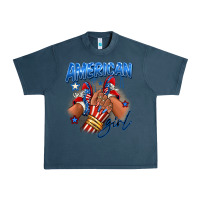 Midnight Navy Afro american girl sneakers Urban Heavy Tee - RanaPortraitStore