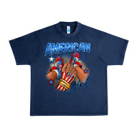Navy Afro american girl sneakers Urban Heavy Tee - RanaPortraitStore